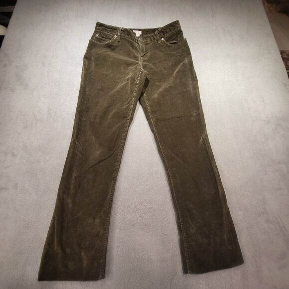 J Jill Corduroy Slim Straight Leg Women’s Pants Size 4 Brown Stretch - Picture 1 of 11